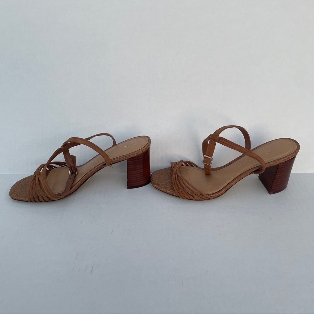 GIBSON LATIMER CORDELIA BROWN SHEEP LEATHER SANDALS SIZE 8 - Picture 5 of 15